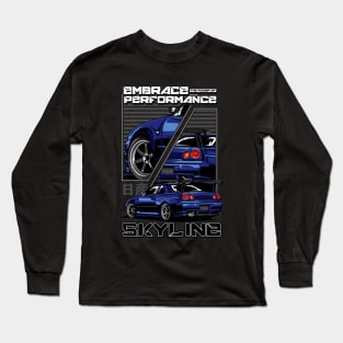 R34 Skyline GTR JDM Car Long Sleeve T-Shirt